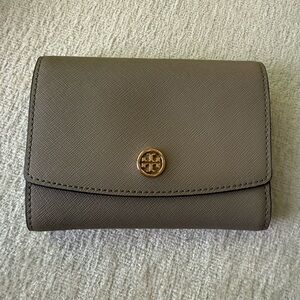 Tory Burch Taupe Leather Wallet